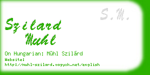 szilard muhl business card